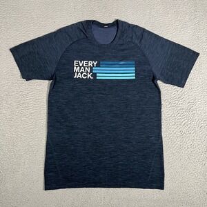 Lululemon Shirt Mens Small Blue Metal Vent Pullover Stretch Casual Gym Workout